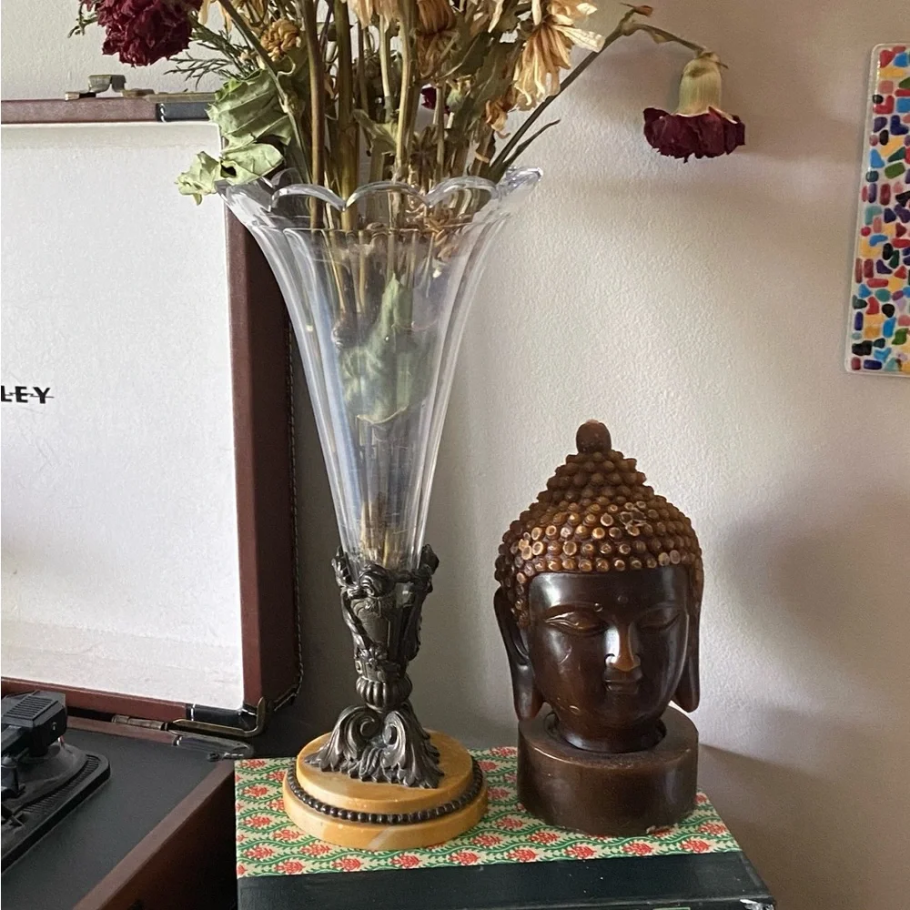 Vintage Victorian Crystal Flower Vase